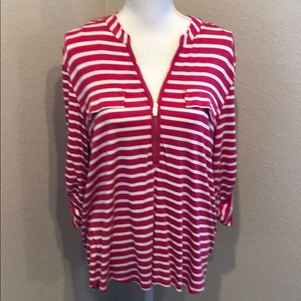 Calvin Klein pink/white blouse